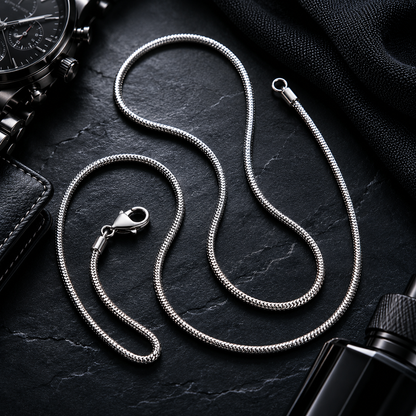 Silver Snake Chain for Men – Minimalist Stainless Steel Chain