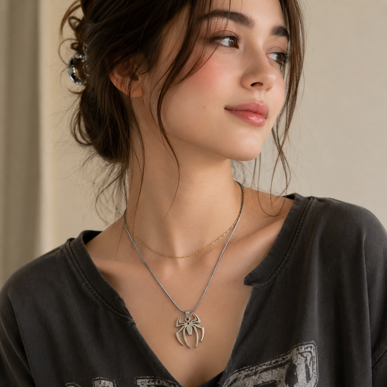 Spider Pendant Necklace for Women | Trendy Gen Z Necklace