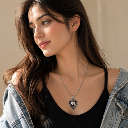Butterfly Heart Pendant Necklace for Women