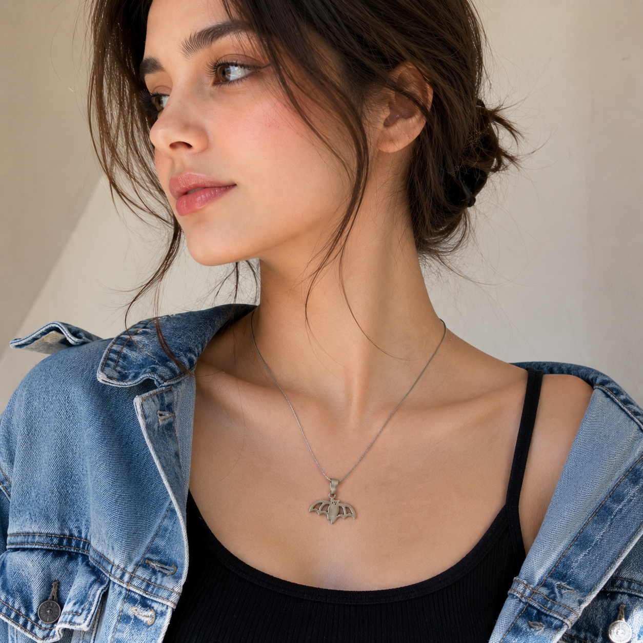 🦇 Bat Pendant Necklace for Women | Stainless Steel