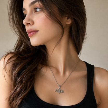🦇 Bat Pendant Necklace for Women | Stainless Steel