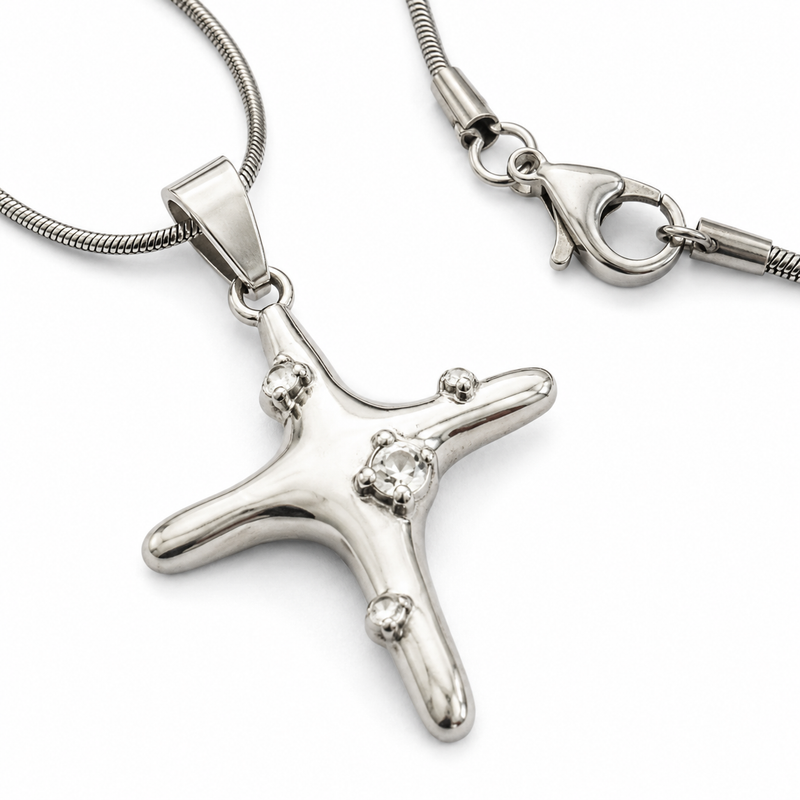 Celestial Cross Stainless Steel Pendant Necklace for Women