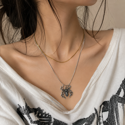 Vintage Spider Pendant Necklace for Women