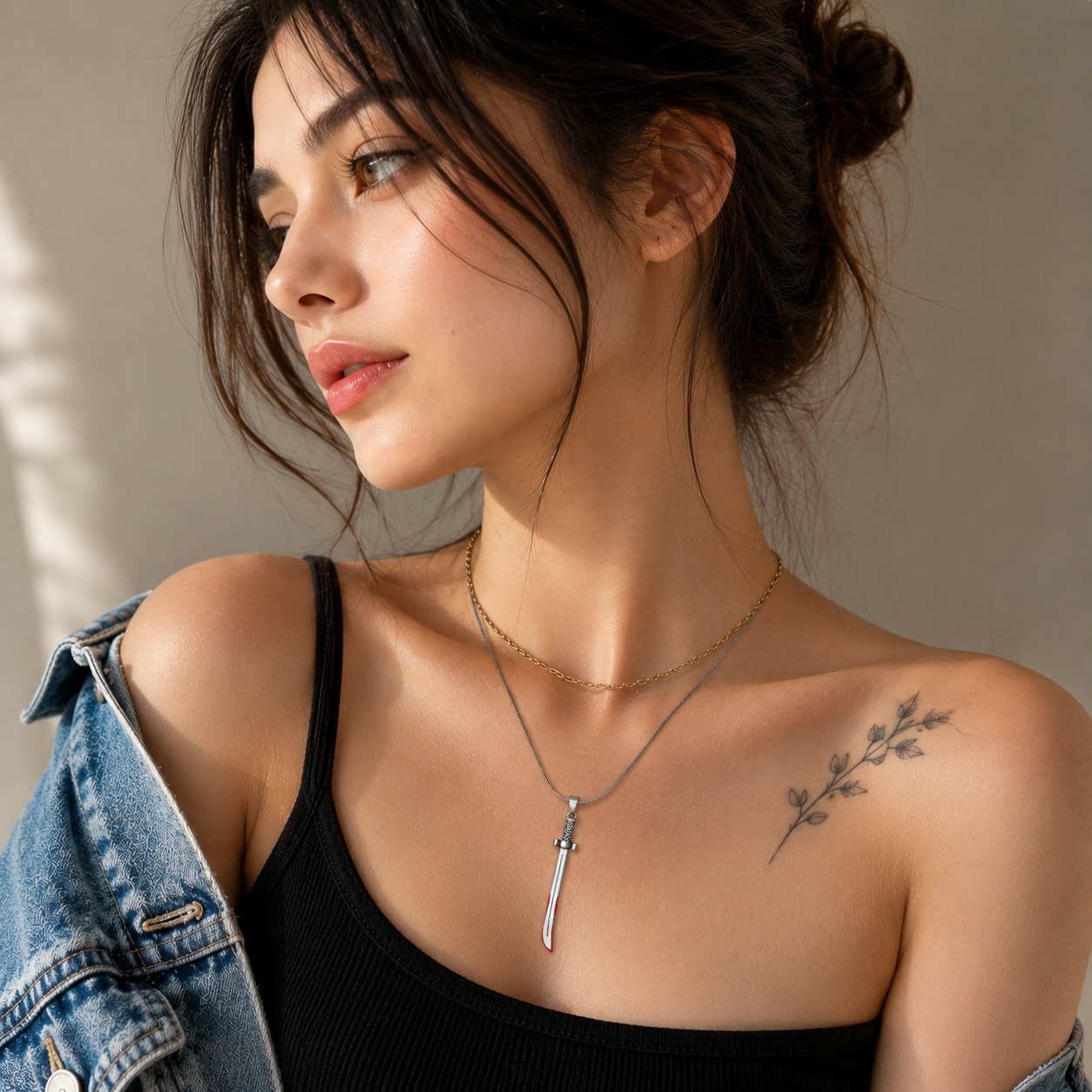 Blood Edge Sword Pendant Necklace for Women