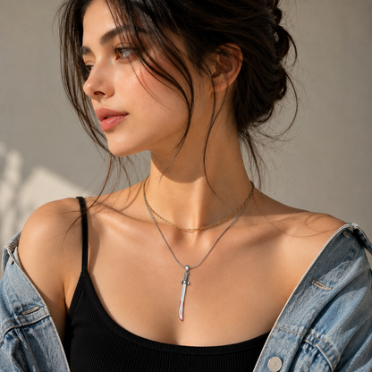 Blood Edge Sword Pendant Necklace for Women