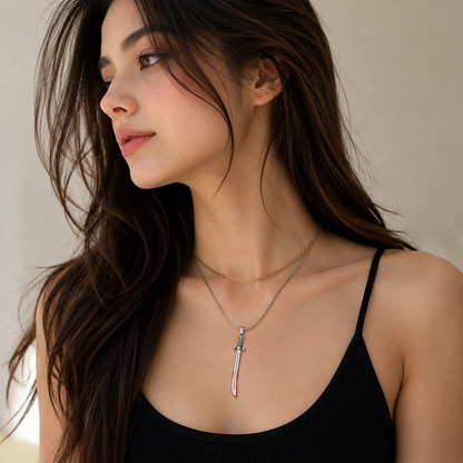 Blood Edge Sword Pendant Necklace for Women
