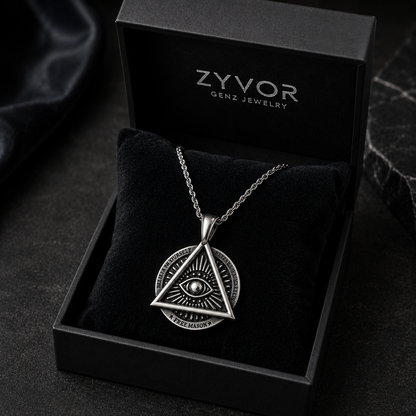 All Seeing Eye Freemason Pendant Necklace for Men
