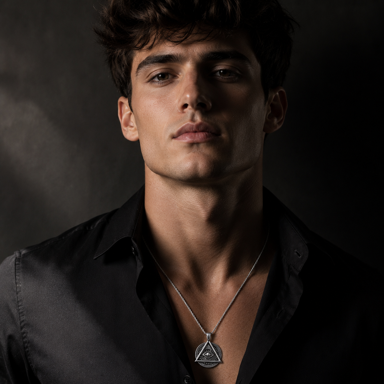 All Seeing Eye Freemason Pendant Necklace for Men