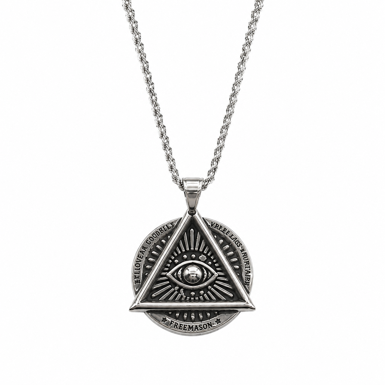 All Seeing Eye Freemason Pendant Necklace for Men