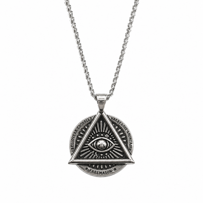 All Seeing Eye Freemason Pendant Necklace for Men