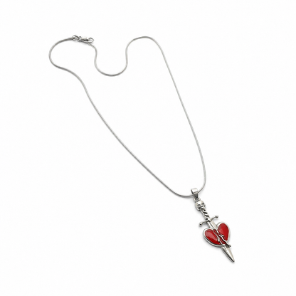 🗡️ Broken Heart Skull Dagger Pendant Necklace for Women