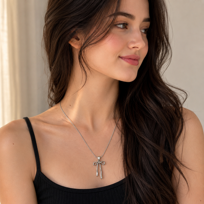 🎀 Minimalist Bow Pendant Necklace for Women