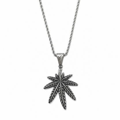 Zyvor Stainless Steel Leaf Pendant Necklace for Men