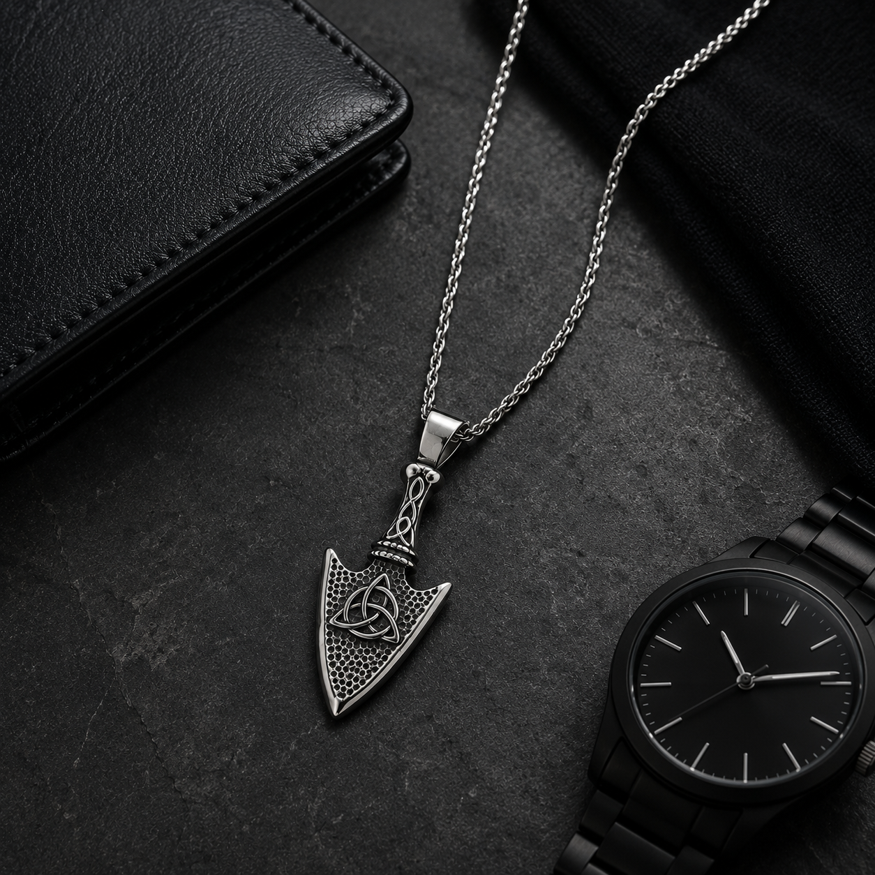 Viking Spearhead Pendant Necklace for Men