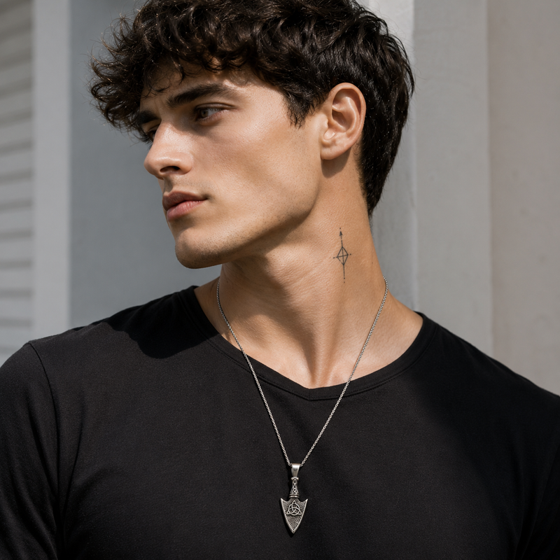 Viking Spearhead Pendant Necklace for Men