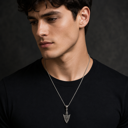 Viking Spearhead Pendant Necklace for Men