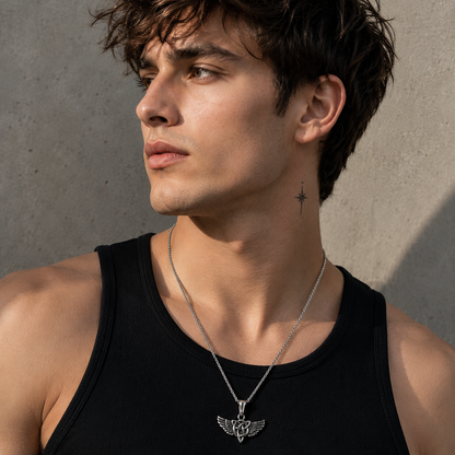 Viking Wing Pendant Necklace for Men