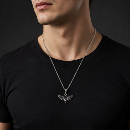 Viking Wing Pendant Necklace for Men