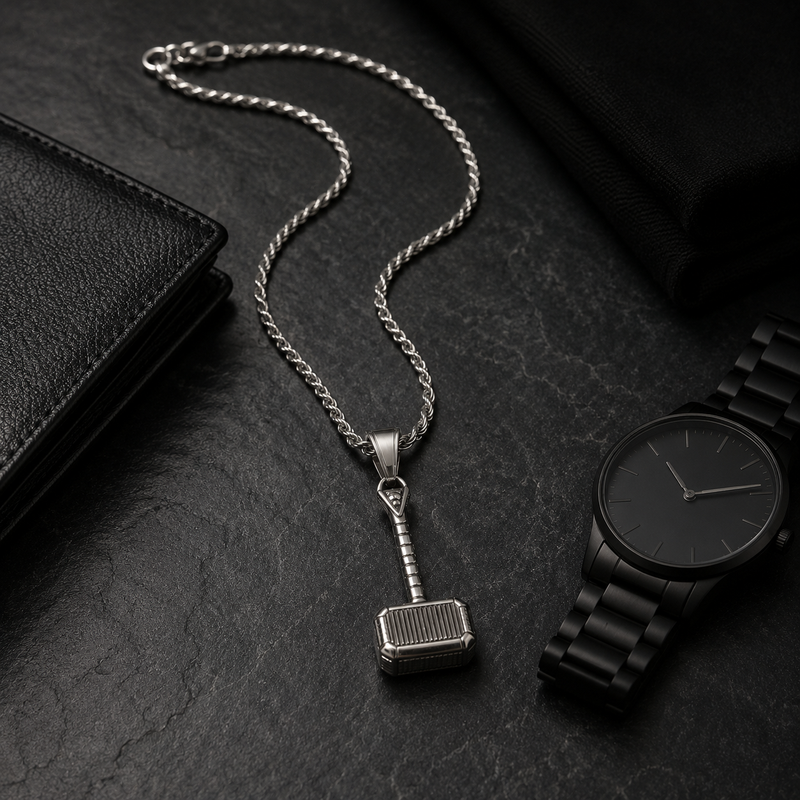Thor Hammer Pendant Necklace for Men