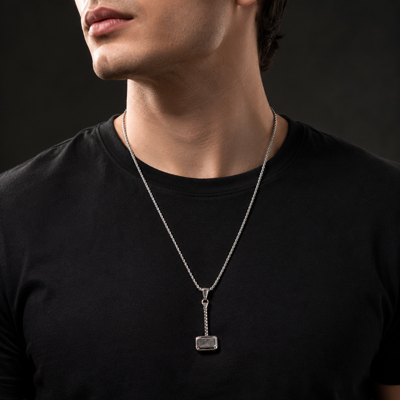 Thor Hammer Pendant Necklace for Men