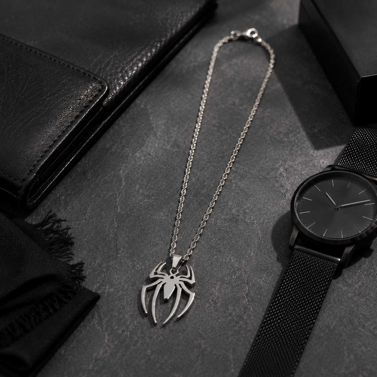 Spider Stainless Steel Pendant Necklace for Men