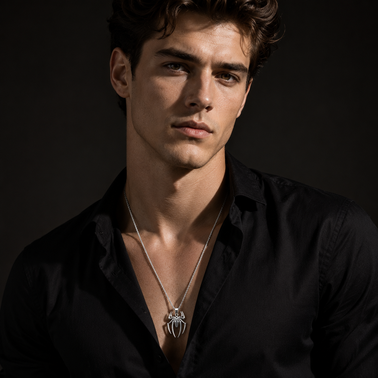 Spider Stainless Steel Pendant Necklace for Men