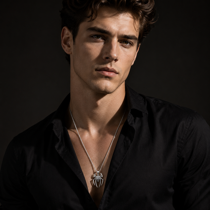 Spider Stainless Steel Pendant Necklace for Men