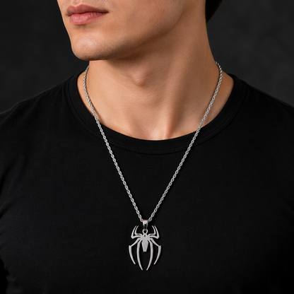 Spider Stainless Steel Pendant Necklace for Men