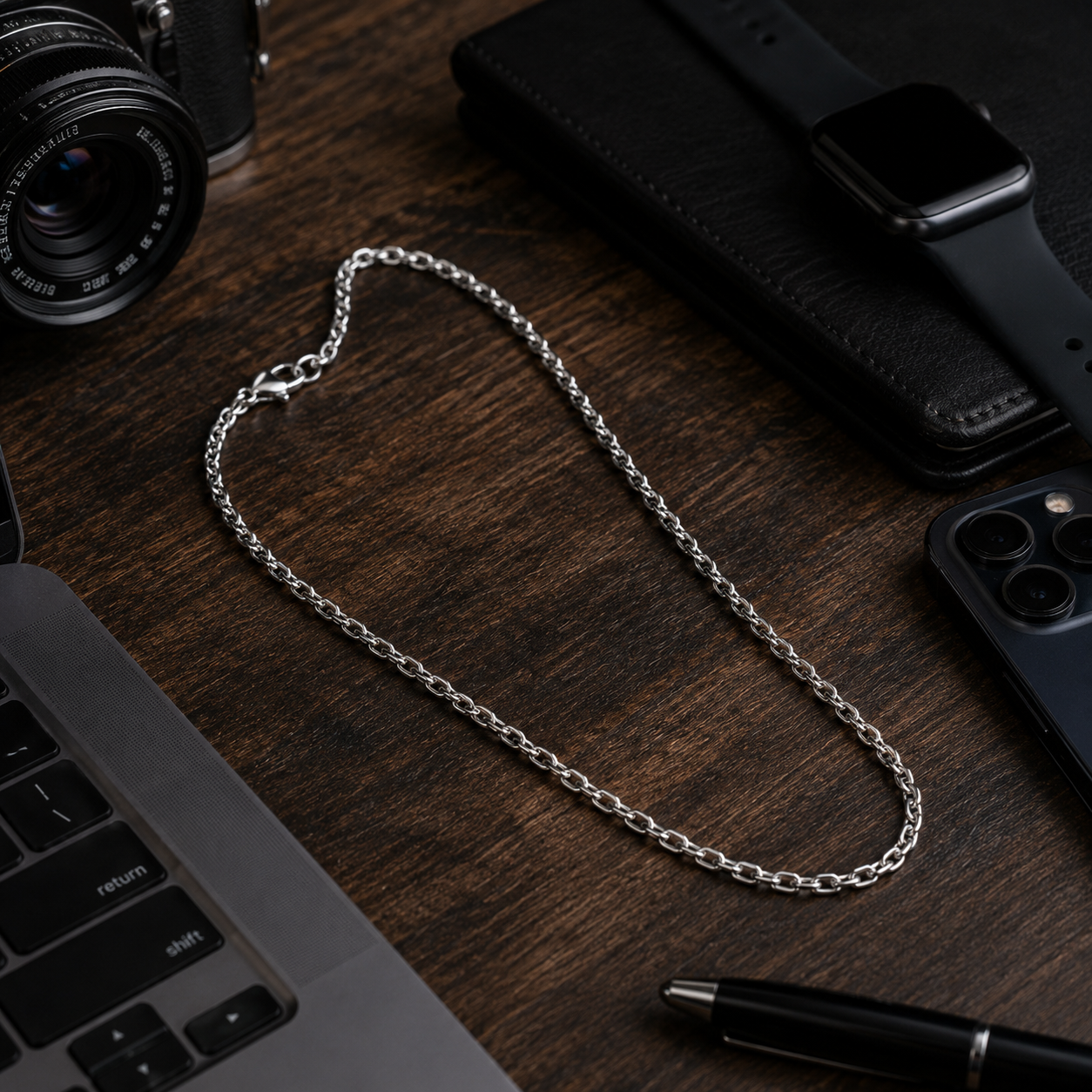 Men's Stainless Steel Rope Chain Necklace