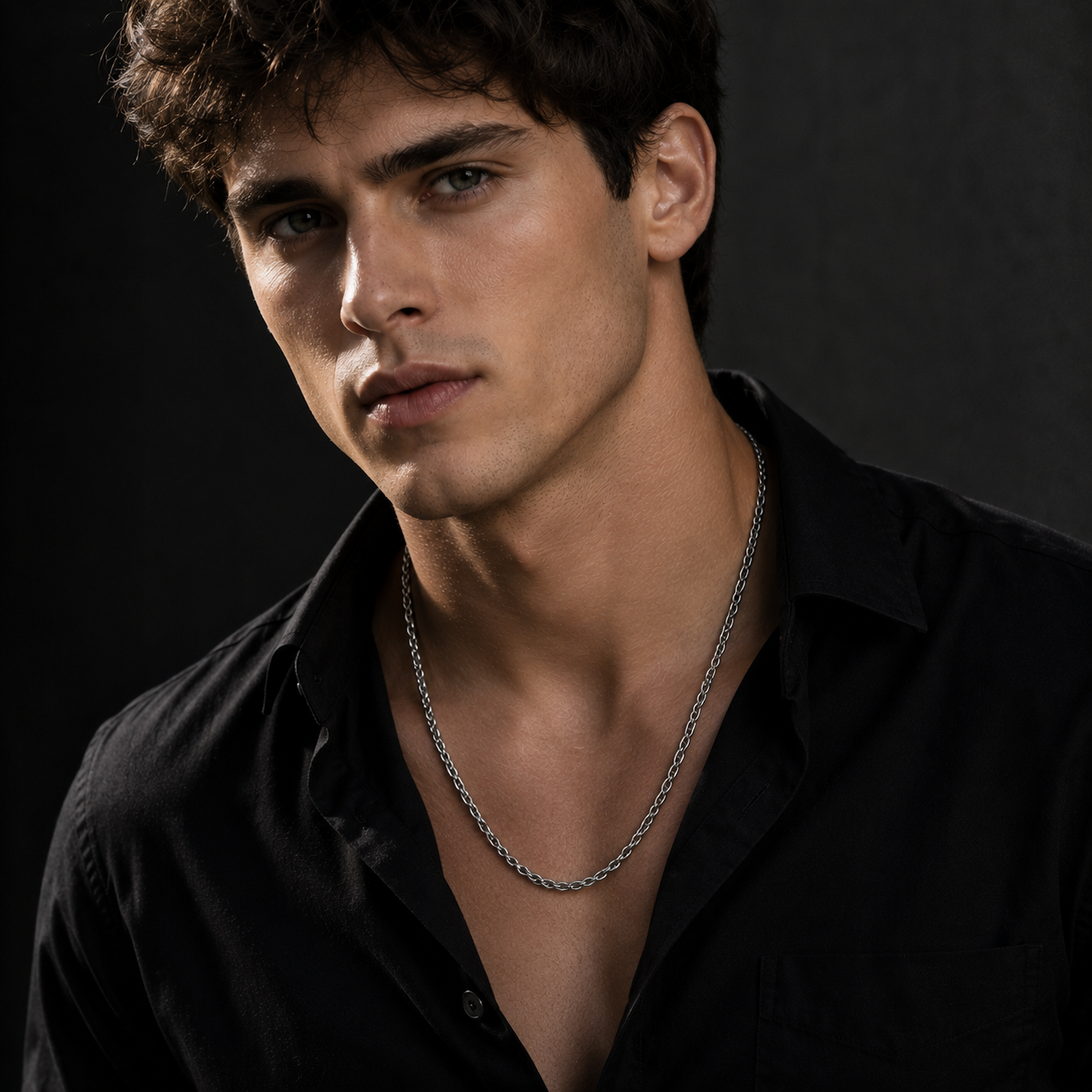 Men's Stainless Steel Rope Chain Necklace