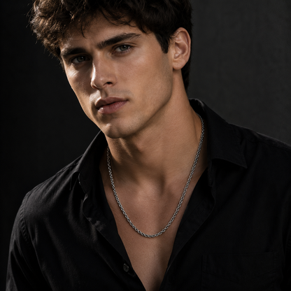 Men's Stainless Steel Rope Chain Necklace