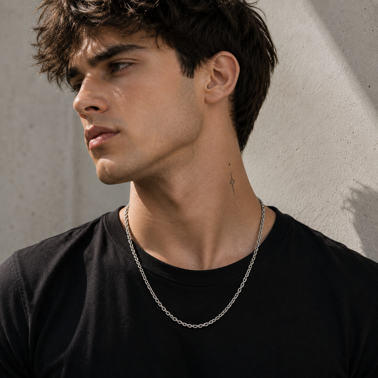 Men's Stainless Steel Rope Chain Necklace