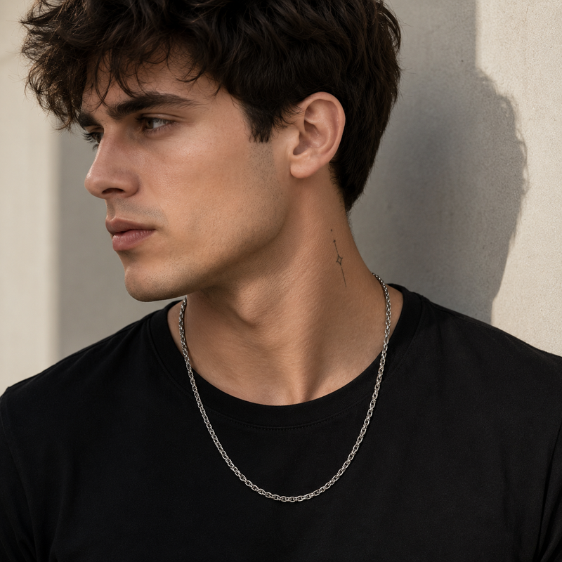 Men's Stainless Steel Rope Chain Necklace