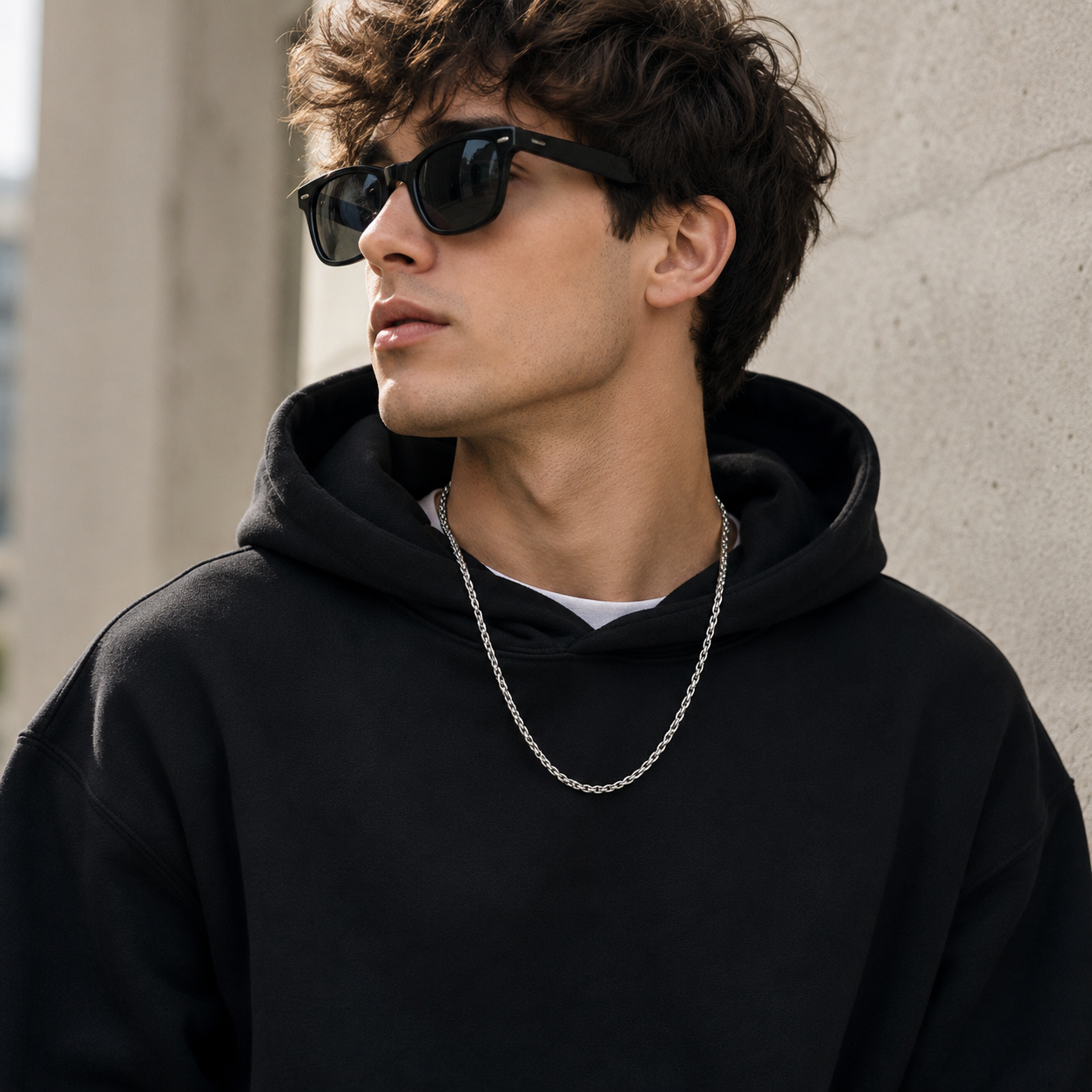 Men's Stainless Steel Rope Chain Necklace