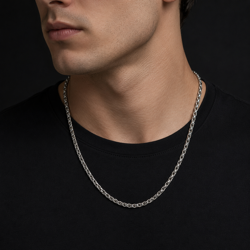 Men's Stainless Steel Rope Chain Necklace