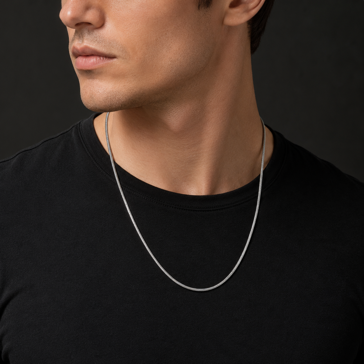 Men's 2mm Stainless Steel Snake Chain Necklace