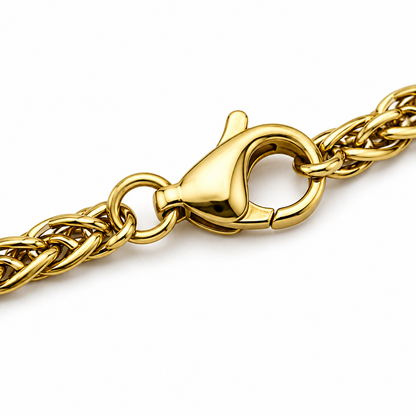 Zyvor Gold-Tone Stainless Steel Rope Chain Necklace for Men