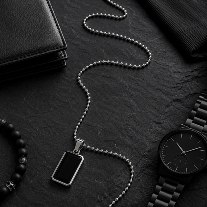 Zyvor Noir Edge Black Onyx Pendant Necklace