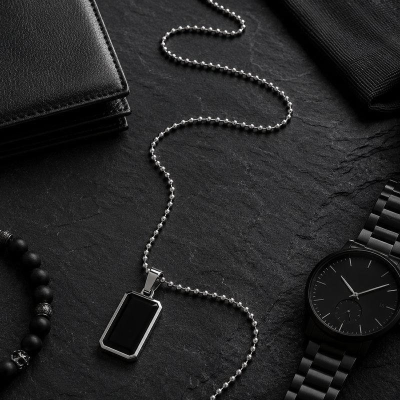 Zyvor Noir Edge Black Onyx Pendant Necklace