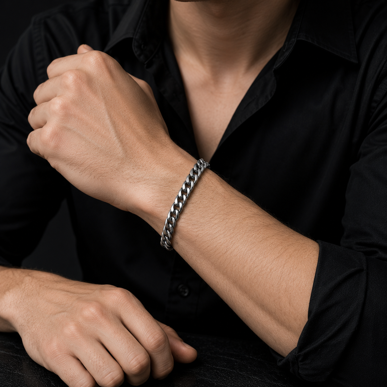 Classic Silver Cuban Chain Bracelet | Tarnish Resistant Stainless Steel