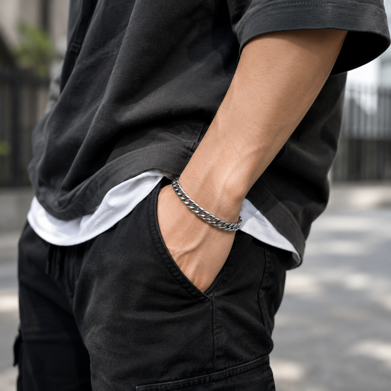 Classic Silver Cuban Chain Bracelet | Tarnish Resistant Stainless Steel