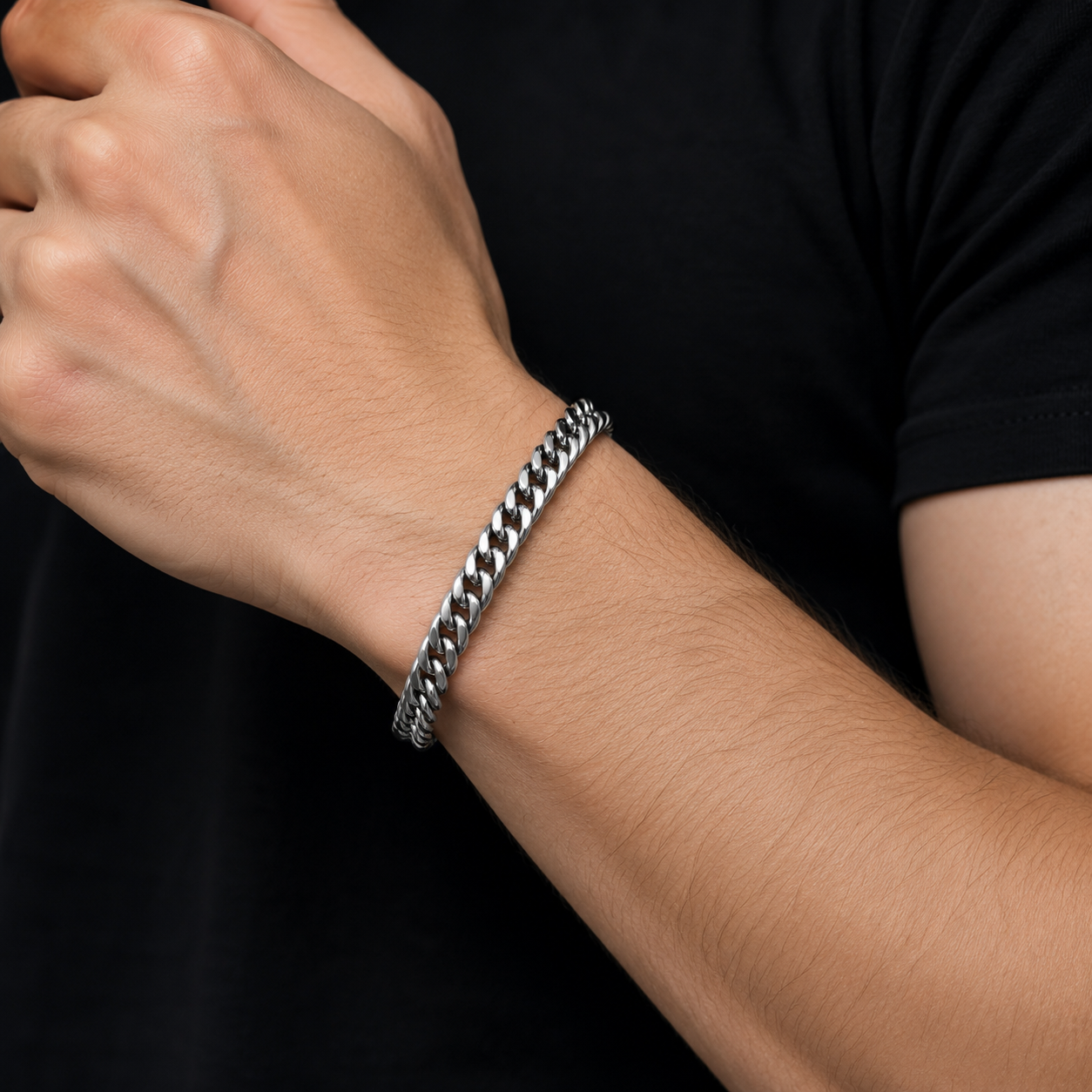 Classic Silver Cuban Chain Bracelet | Tarnish Resistant Stainless Steel