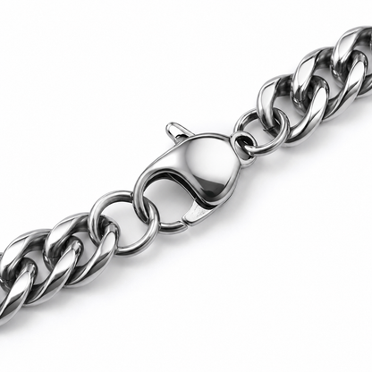 Classic Silver Cuban Chain Bracelet | Tarnish Resistant Stainless Steel