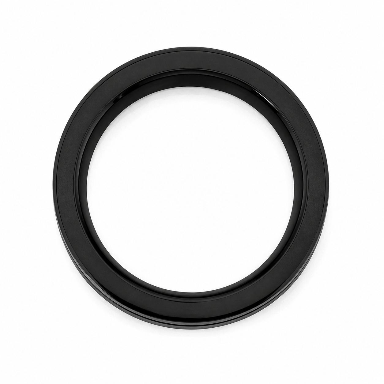 Dual Flash Eclipse Black Stainless Steel Ring