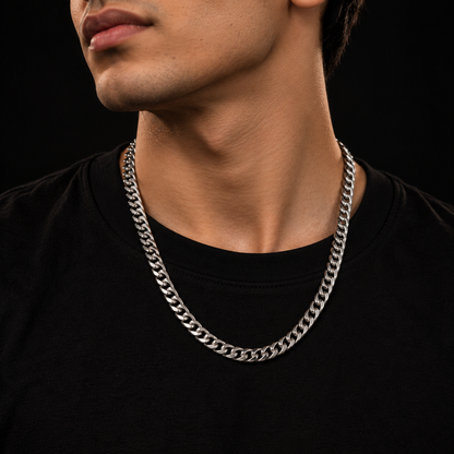 Zyvor Men's Stainless Steel Curb Chain Necklace | Stylish Neck Chain for Men & Boys